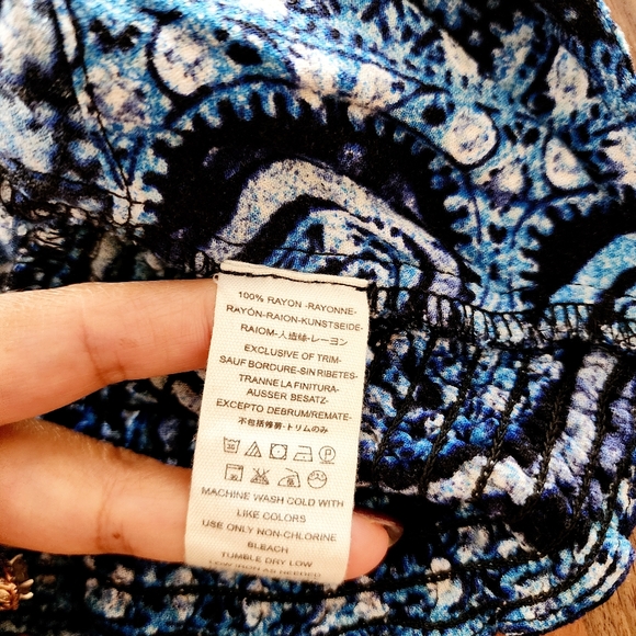 Free People Wild and Free Long Sleeve Blue  Top Size Large - Picture 7 of 8